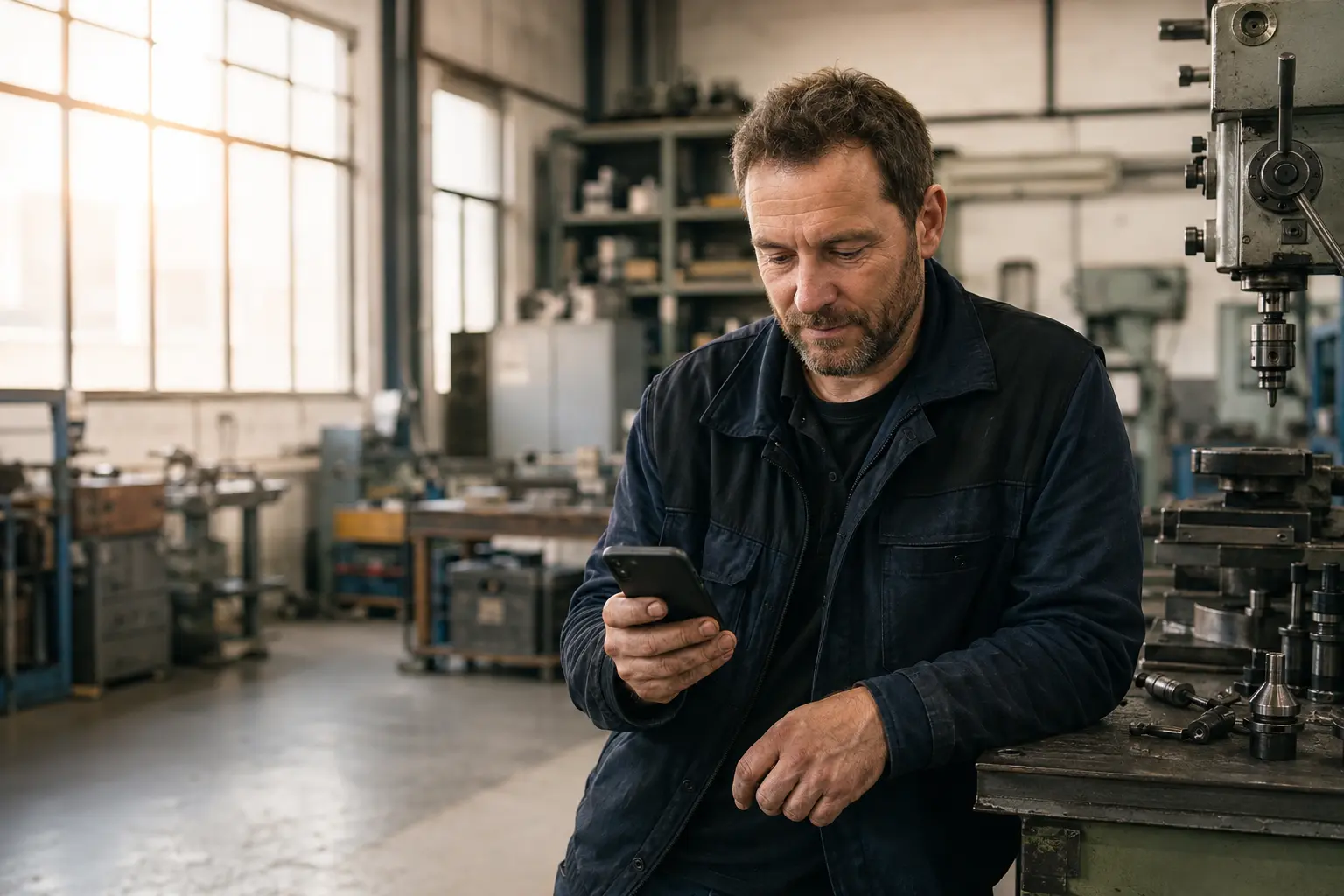 Fachkraft entdeckt eine passende Stellenanzeige auf dem Smartphone