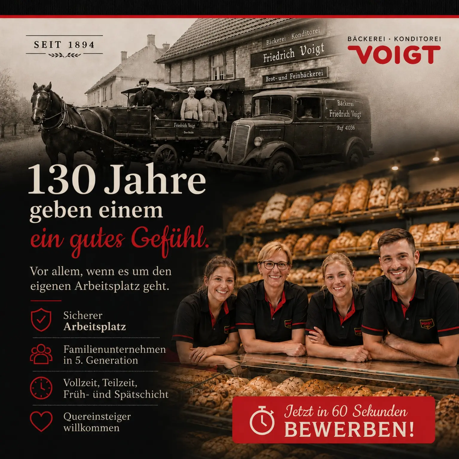Voigt Arbeitgeberanzeige zum 130-jährigen Familienunternehmen