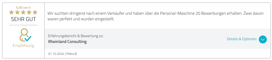 5-Sterne-Bewertung von Petra B. vom 1. Oktober 2024