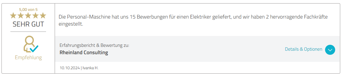 5-Sterne-Bewertung von Ivanka H. vom 10. Oktober 2024
