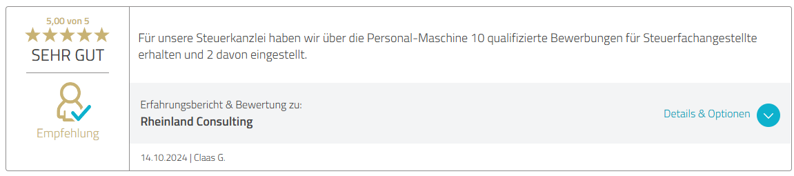 5-Sterne-Bewertung von Claas G. vom 14. Oktober 2024