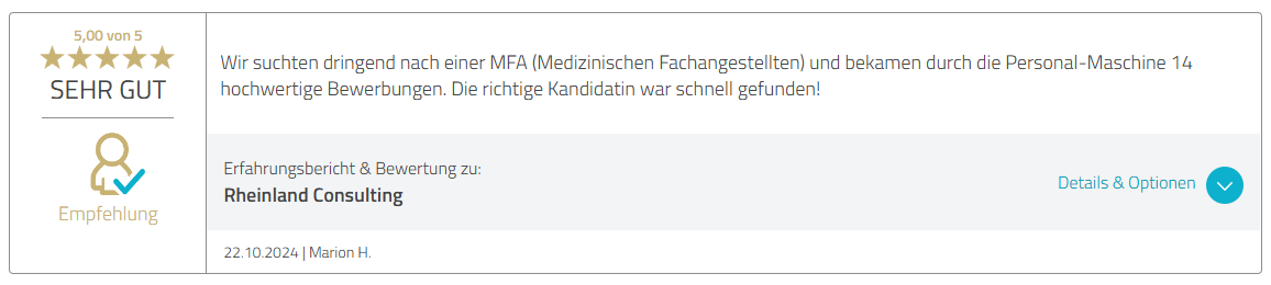 5-Sterne-Bewertung von Marion H. vom 22. Oktober 2024