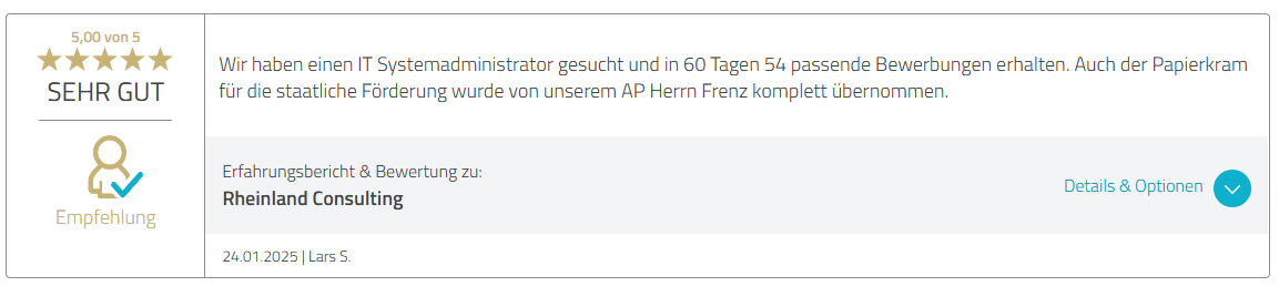 5-Sterne-Bewertung von Lars S. vom 24. Januar 2025