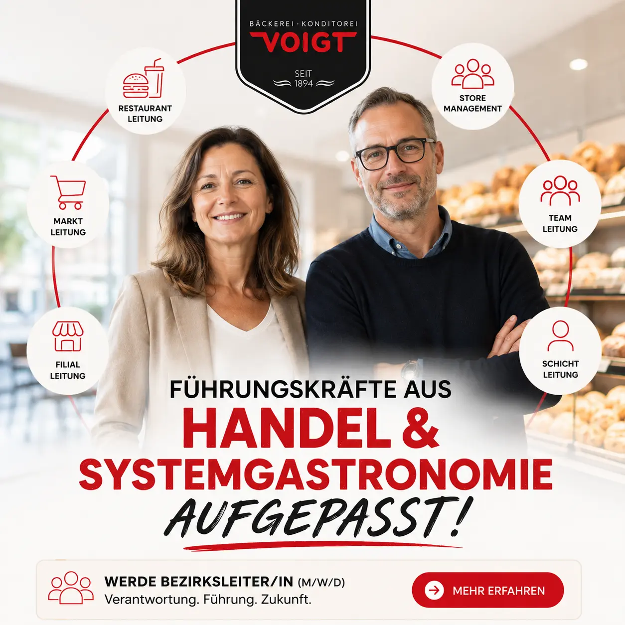 Voigt Recruiting-Kampagne für Führungskräfte aus Handel und Systemgastronomie